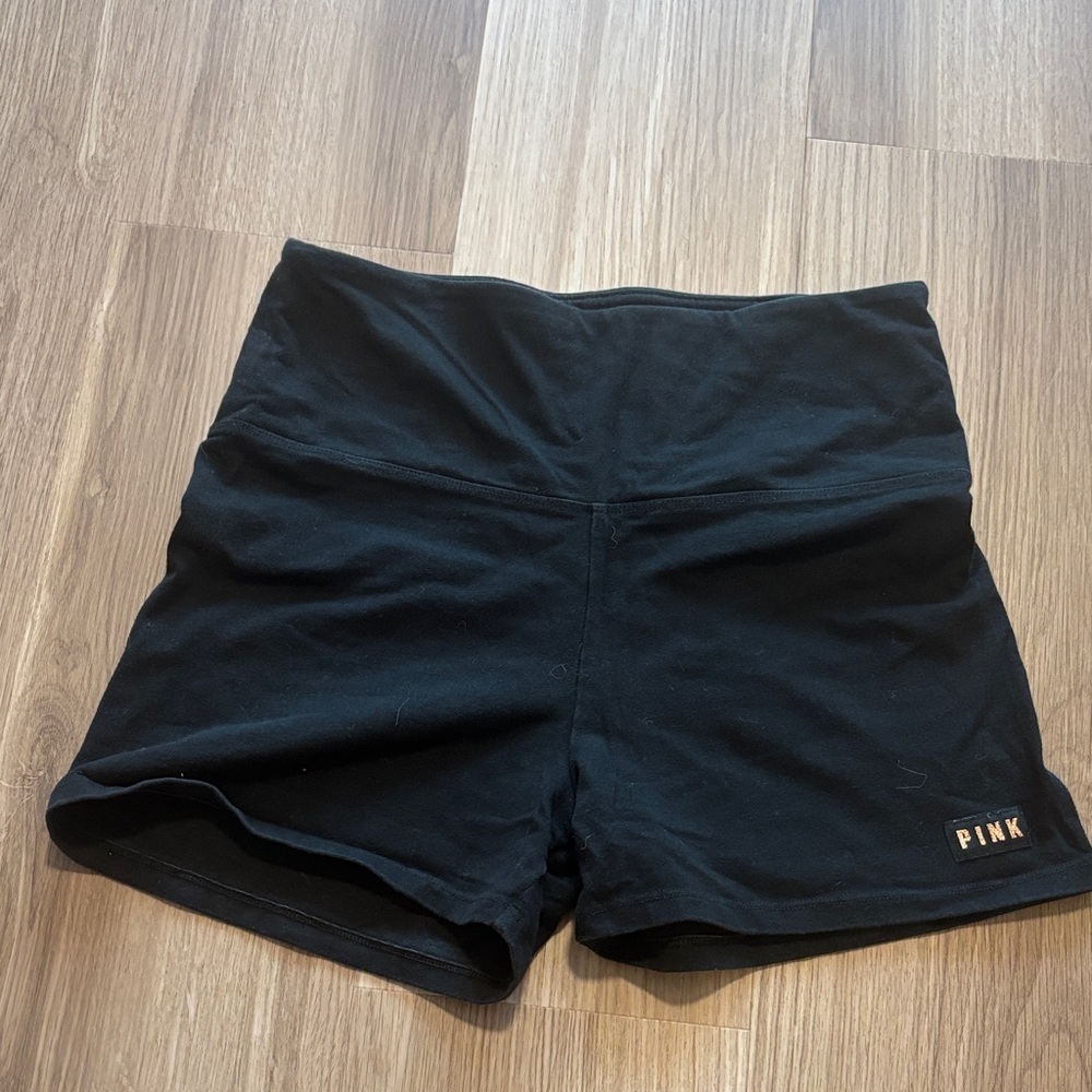 PINK Victoria's Secret Black High-Waist Yoga Shorts